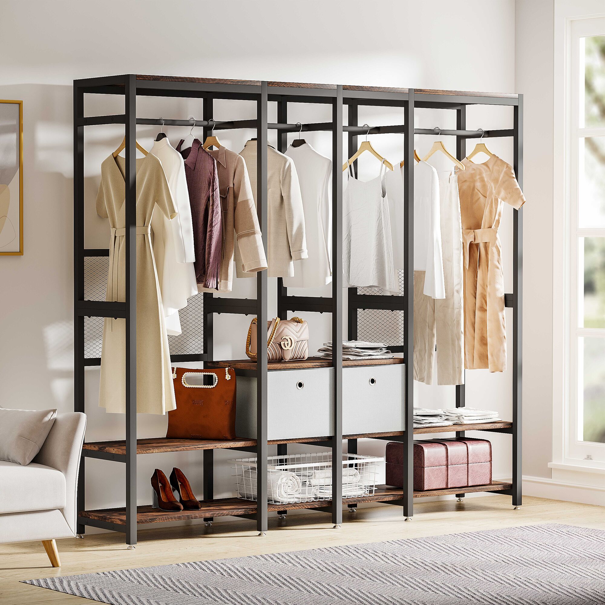 Tribesigns Freestanding Closet Organizer, Heavy Duty Clothes Closet