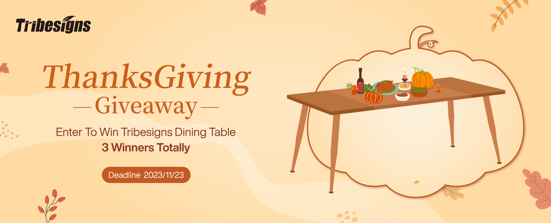 Tribesigns Thanksgiving Day Giveaway on Social