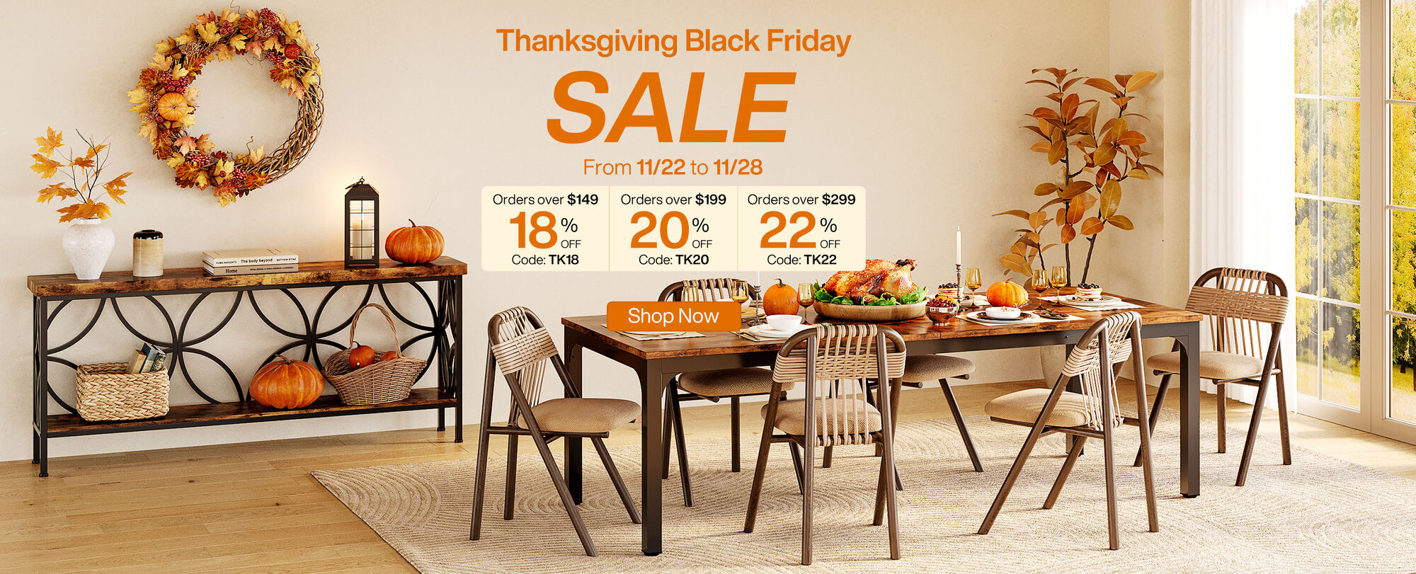 22% OFF Thanksgiving  Black Friday Sale